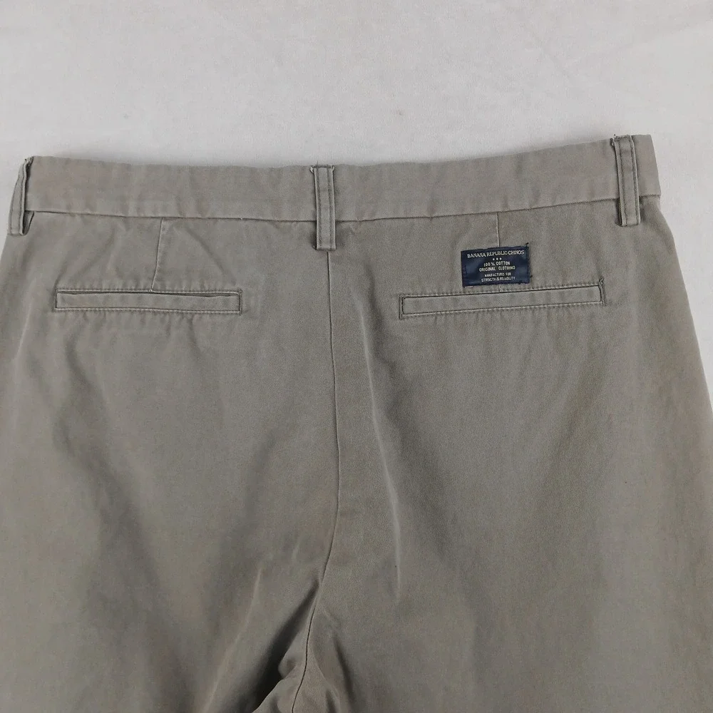 Banana Republic Boot Cut Chino 34x32 Mens Pants Brown FLAW